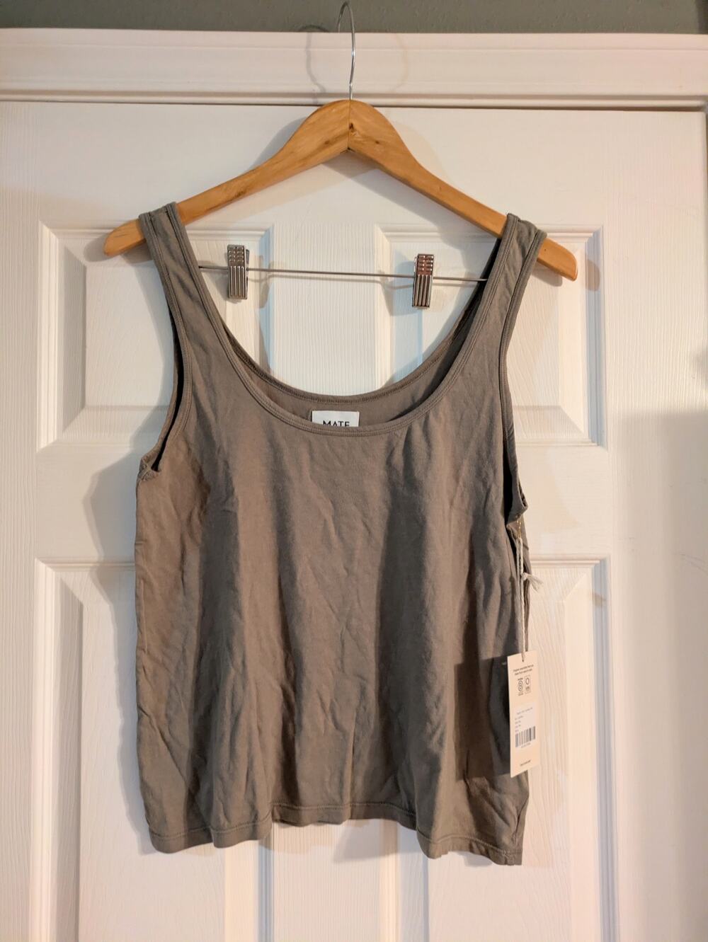 MATE The the Label Organic Cotton Layering Tank Pebble L NWT